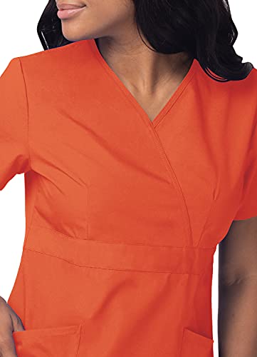 Sivvan Scrubs for Women - Mock Wrap Scrub Top - S8302 - Mandarin Orange - XL