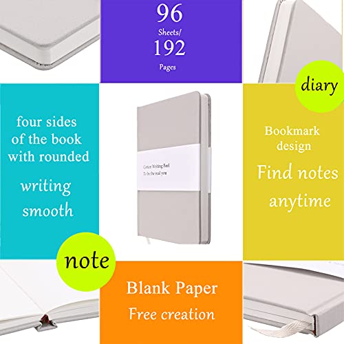 Zhi Jin Classic Thick Cloth Linen Notebook Journal Blank Paper Notepad Diary Hard Cover Travel Office Linen Gray