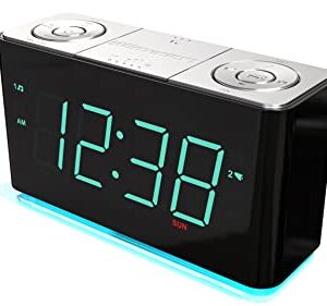 Emerson SmartSet Alarm Clock Radio with Bluetooth Speaker, Charging Station/Phone Chargers with USB port for iPhone/iPad/iPod/Android and Tablets, ER100301, Black