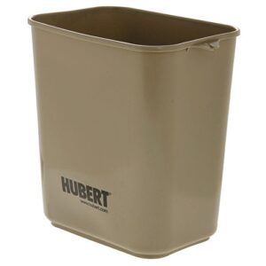 hubert waste basket 14 qt beige plastic 11 1/4" l x 8" w x 12 1/4" h