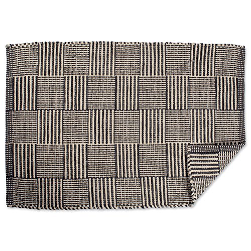 DII Contemporary Square Recycled Yarn Rug, Gray Checker, 2x3'