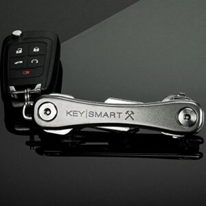 KeySmart Rugged - Multi-Tool Key Holder with Bottle Opener and Pocket Clip (up to 14 Keys, Titanium)