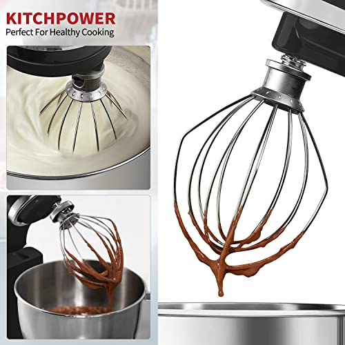 KITCHPOWER K45WW Wire Whip Attachment for Tilt-Head Stand Mixer for KitchenAid Stainless Steel Egg Cream Stirrer, Flour Cake Balloon Whisk