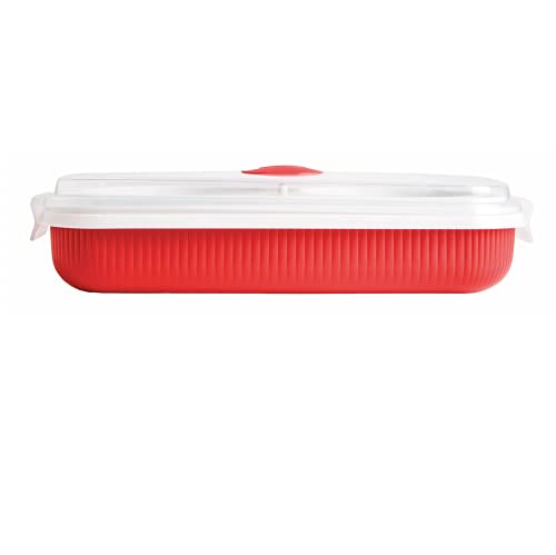 Snips Microwave Cookware Egg Poacher and Omelet Maker, Red