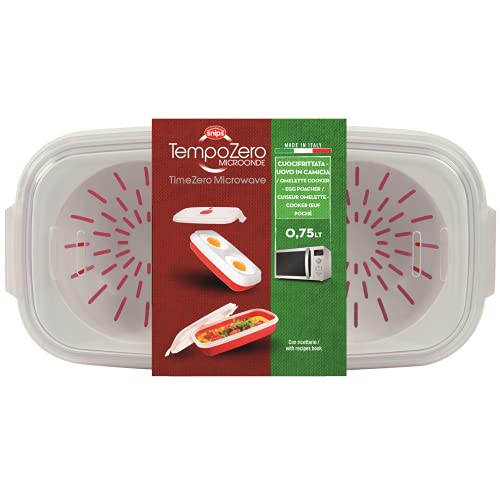 Snips Microwave Cookware Egg Poacher and Omelet Maker, Red