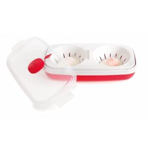 Snips Microwave Cookware Egg Poacher and Omelet Maker, Red