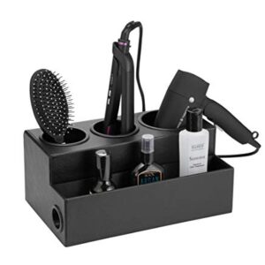 JackCubeDesign Hair Dryer Holder Hair Styling Product Care Tool Organizer Bath Supplies Accessories Tray Stand Storage Bathroom Vanity Countertop with 3 Holes(Black) – :MK154C