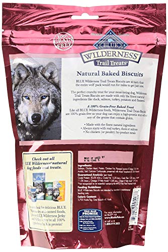 Wilderness Blue Buffalo Trail Treats Grain-Free Dog Biscuits 2 Flavor Variety Bundle: (1) Duck, and (1) Salmon, 10 Ounces