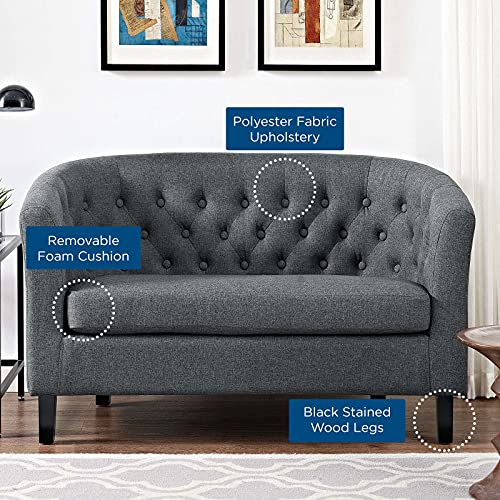 Modway Prospect Upholstered Contemporary Modern Loveseat In Gray