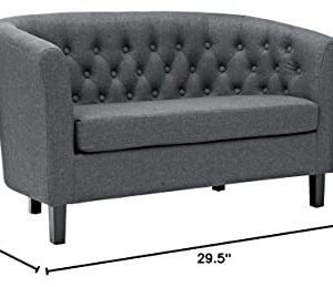 Modway Prospect Upholstered Contemporary Modern Loveseat In Gray