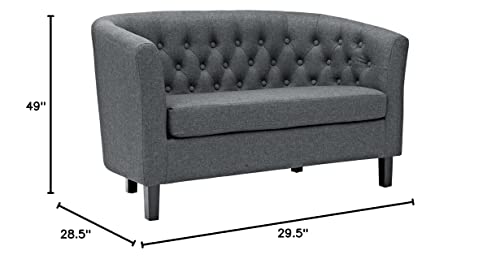 Modway Prospect Upholstered Contemporary Modern Loveseat In Gray