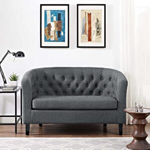 Modway Prospect Upholstered Contemporary Modern Loveseat In Gray