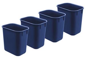 acrimet wastebasket bin 13qt (plastic) (blue color) (set of 4)