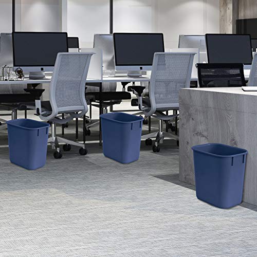 Acrimet Wastebasket Bin 13QT (Plastic) (Blue Color) (Set of 4)