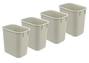 acrimet wastebasket bin 13qt (plastic) (light gray color) (set of 4)