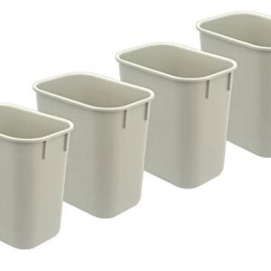 Acrimet Wastebasket Bin 13QT (Plastic) (Light Gray Color) (Set of 4)