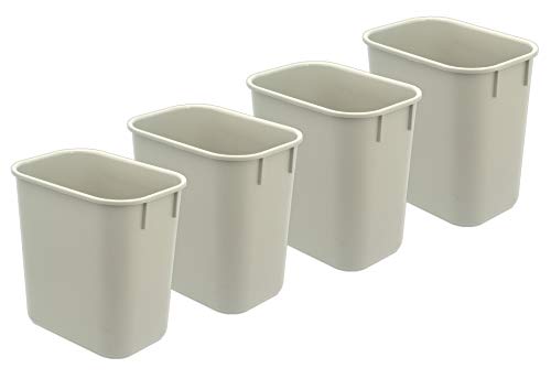 Acrimet Wastebasket Bin 13QT (Plastic) (Light Gray Color) (Set of 4)