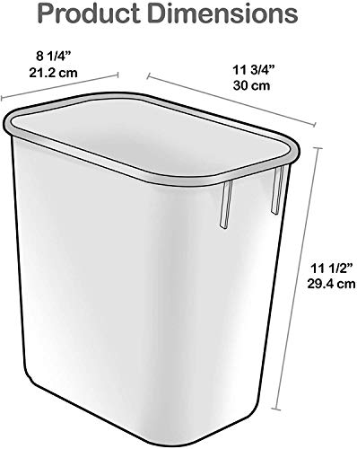 Acrimet Wastebasket Bin 13QT (Plastic) (Light Gray Color) (Set of 4)