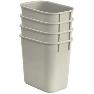 Acrimet Wastebasket Bin 13QT (Plastic) (Light Gray Color) (Set of 4)