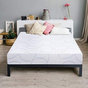 olee sleep 9 inch multi-layered i-gel infused memory foam mattress, full, white