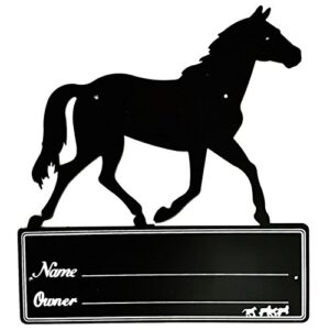 hill leather company black heavy duty steel large horse stall stable name plate