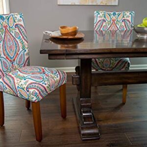 HomePop Parsons Classic Upholstered Accent Dining Chair, Set of 2, Colorful Paisley