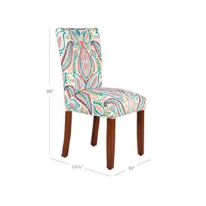 HomePop Parsons Classic Upholstered Accent Dining Chair, Set of 2, Colorful Paisley