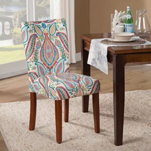 HomePop Parsons Classic Upholstered Accent Dining Chair, Set of 2, Colorful Paisley