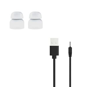 nenrent replacement dc charging cable - usb charging cord s570 bluetooth earbud earpiece with 2 ear tip