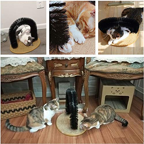 Glanzzeit Cats Self Grooming Scratch Arch Kitten Brushes Hair Cleaning Shedding Tool Catnip Toy