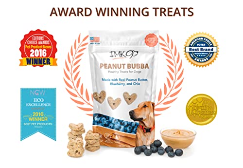 All Natural Puppy Peanut Butter Training Treats - Low Calorie Dog Treats – Low Fat Diet for Pets - Vegetarian, Baked, Crunchy Biscuits - Heart Shaped, Healthy Fiber, No Grain-Gluten, Made in USA