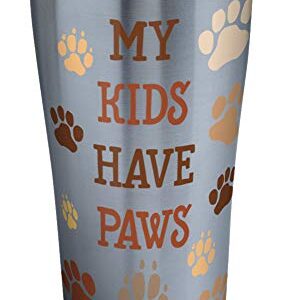 Tervis My Kids Have Paws Stainless Steel Tumbler with Clear and Black Hammer Lid 20oz, Silver