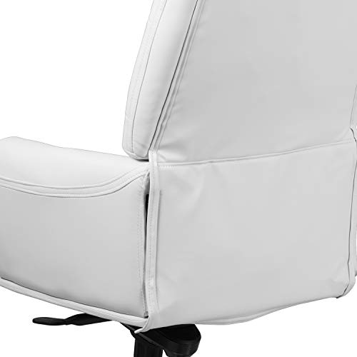 Flash Furniture Hansel High Back Traditional Tufted White LeatherSoft Multifunction Executive Swivel Ergonomic Office Chair with Arms