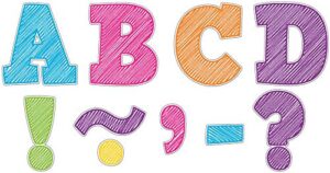 teacher created resources scribble bold block 3" magnetic letters, 77292