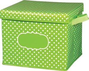 teacher created resources lime polka dots storage box (tcr20820)