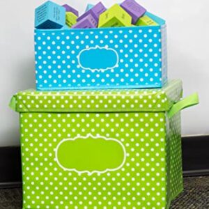 Teacher Created Resources Lime Polka Dots Storage Box (TCR20820)