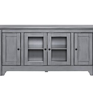 Walker Edison Wood Universal TV Stand with Storage Cabinets for TV's up to 58" Flat Screen Living Room Entertainment Center, 52 Inch, Grey