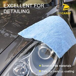 CARCAREZ Microfiber Towels for Cars, Car Drying Wash Detailing Buffing Polishing Towel with Plush Edgeless Microfiber Cloth, 450 GSM 16x16 in. Pack of 6