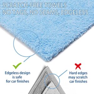 CARCAREZ Microfiber Towels for Cars, Car Drying Wash Detailing Buffing Polishing Towel with Plush Edgeless Microfiber Cloth, 450 GSM 16x16 in. Pack of 6