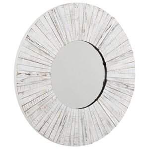 Amazon Brand – Stone & Beam Driftwood Mirror, 36" H, Distressed White