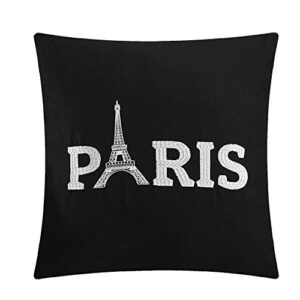 Casa J'Adore Paris 5 Piece Comforter Set, Full/Queen, Black and White