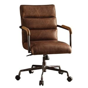 acme harith executive office chair - 92414 - retro brown top grain leather
