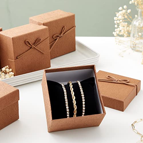 6 Pack Small Gift Boxes with Lids and Velvet Pillow for Jewelry, Presents, Bracelets, Necklaces (3.7 x 3.6 x 2.3 In)