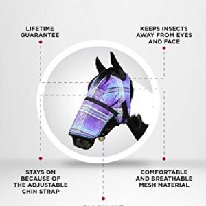 Kensington Signature Fly Mask w/Removable Nose (L-Average, 2017 - Lavender Mint)