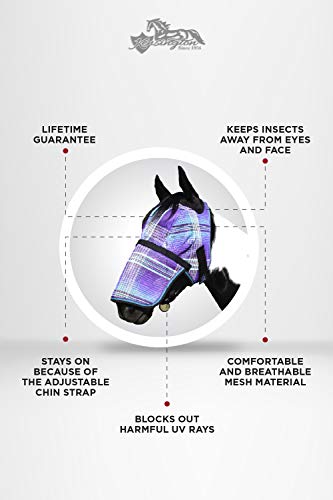 Kensington Signature Fly Mask w/Removable Nose (L-Average, 2017 - Lavender Mint)