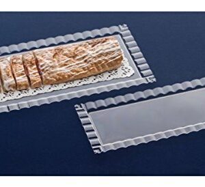 Party Essentials Disposable Hard Plastic Decorative Wavy Trays, 14" X 6", Clear