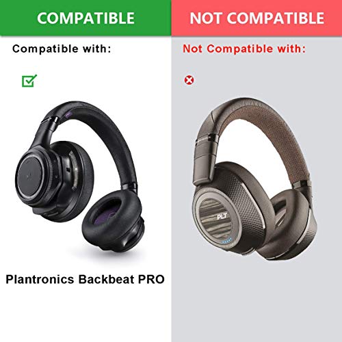 Backbeat pro Earpads Cushions Replacement Compatible with Plantronics Backbeat pro Wireless Noise canceling Headset, Premium Protein Leather Softer Memory Foam Noise Canceling