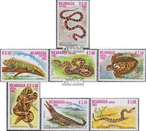 nicaragua 2335-2341 (complete.issue.) 1982 reptiles (stamps for collectors) amphibians / reptiles / dinosaurs