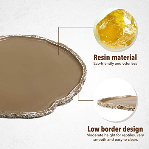 UEETEK Pets Feeding Plate Reptile Feeding Bowl Vivarium Food Water Dish Resin Bowl for Turtle Gecko Snake Pet Breeding Tray