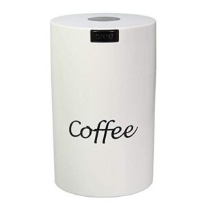 tightpac america, inc. cfv2-swwc the ultimate vacuum sealed coffee container, white logo